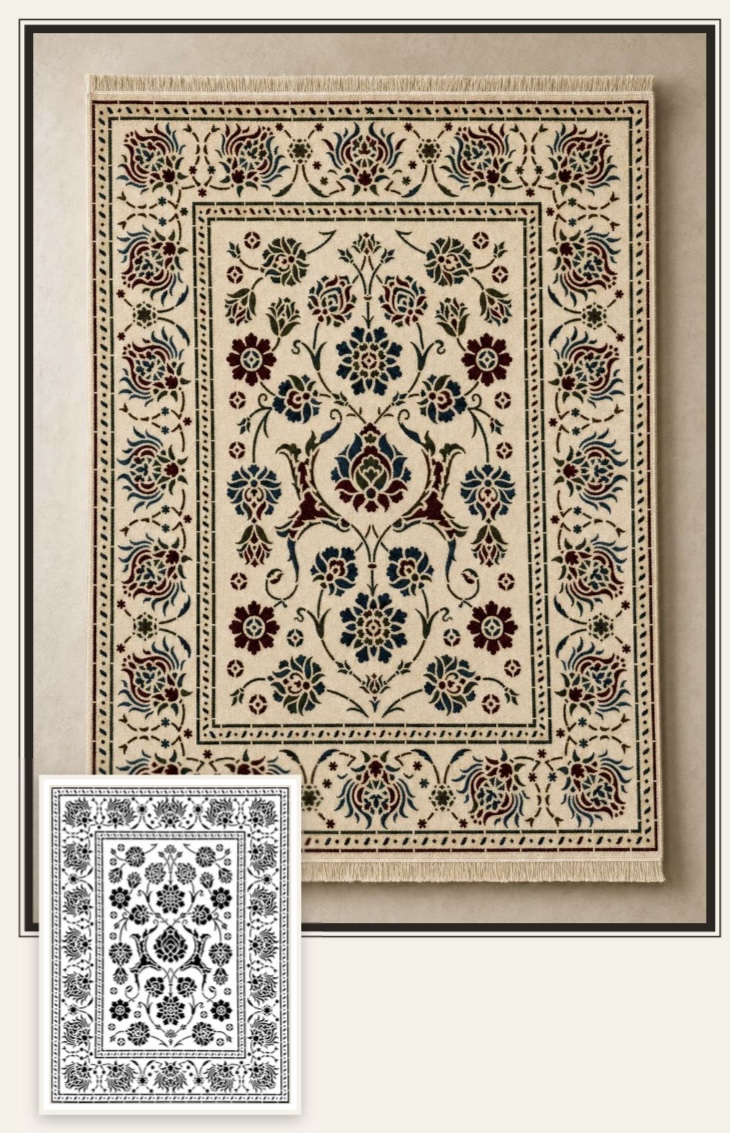 شابلون گلدسته ی لاله و رز