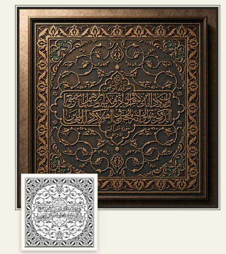 شابلون کتیبه قرآنی زرین